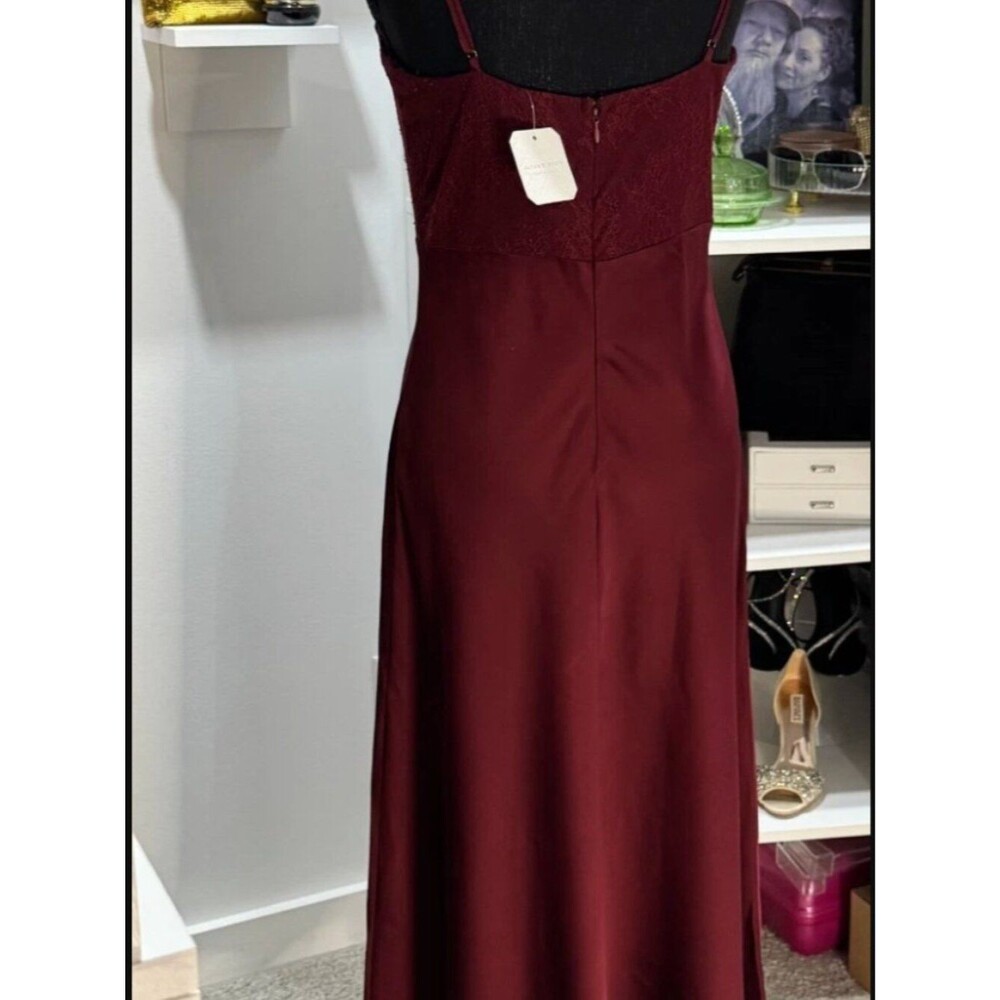 *READ* New ASTR The Label Contrast Mesh Bustier Cocktail Midi Slit Dress Size L - Picture 4 of 9